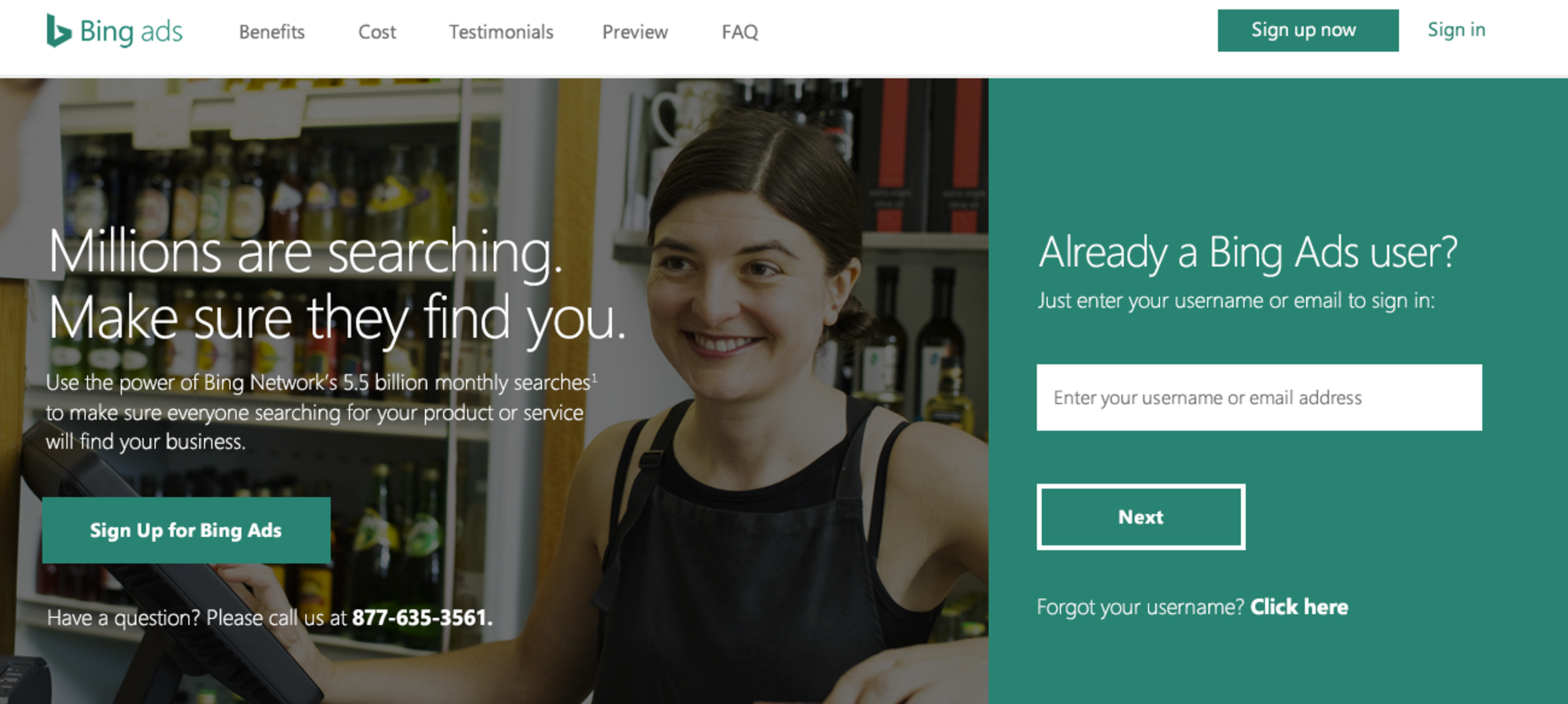 The finished new sign-in page, with a headline, product photo, benefits navigation, and a sign-in form alongside a sign-up call to action.